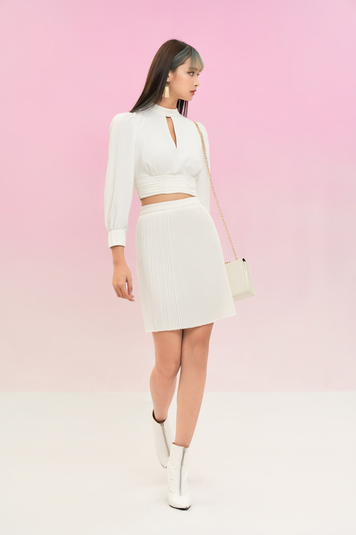 Váy mini dập ly