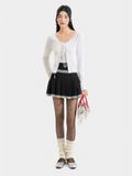  Áo cardigan phối ren thắt nơ 