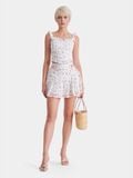  Áo croptop kaki hoa 2 dây phối ren ngực smocking lưng 