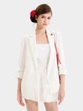  Áo blazer nhún xắn tay cách điệu 