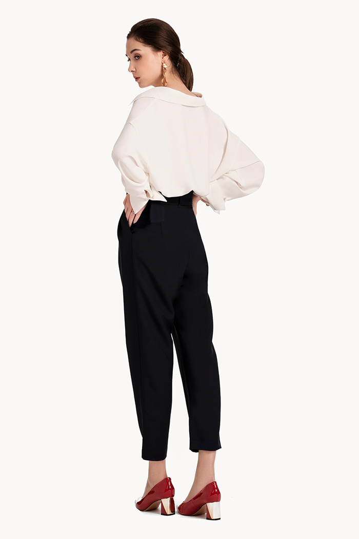 Áo kiểu oversize cổ sơ mi không chân