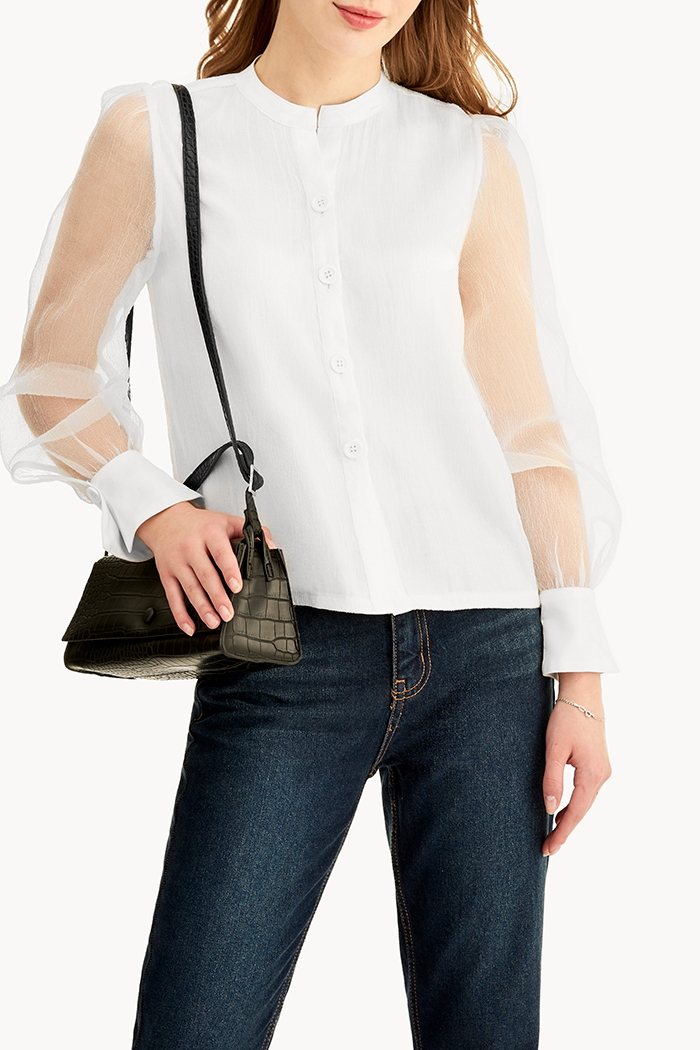 Áo sheer 2 lớp nẹp tay