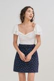  Áo croptop tay bèo cúp nơ ngực 2 lớp 