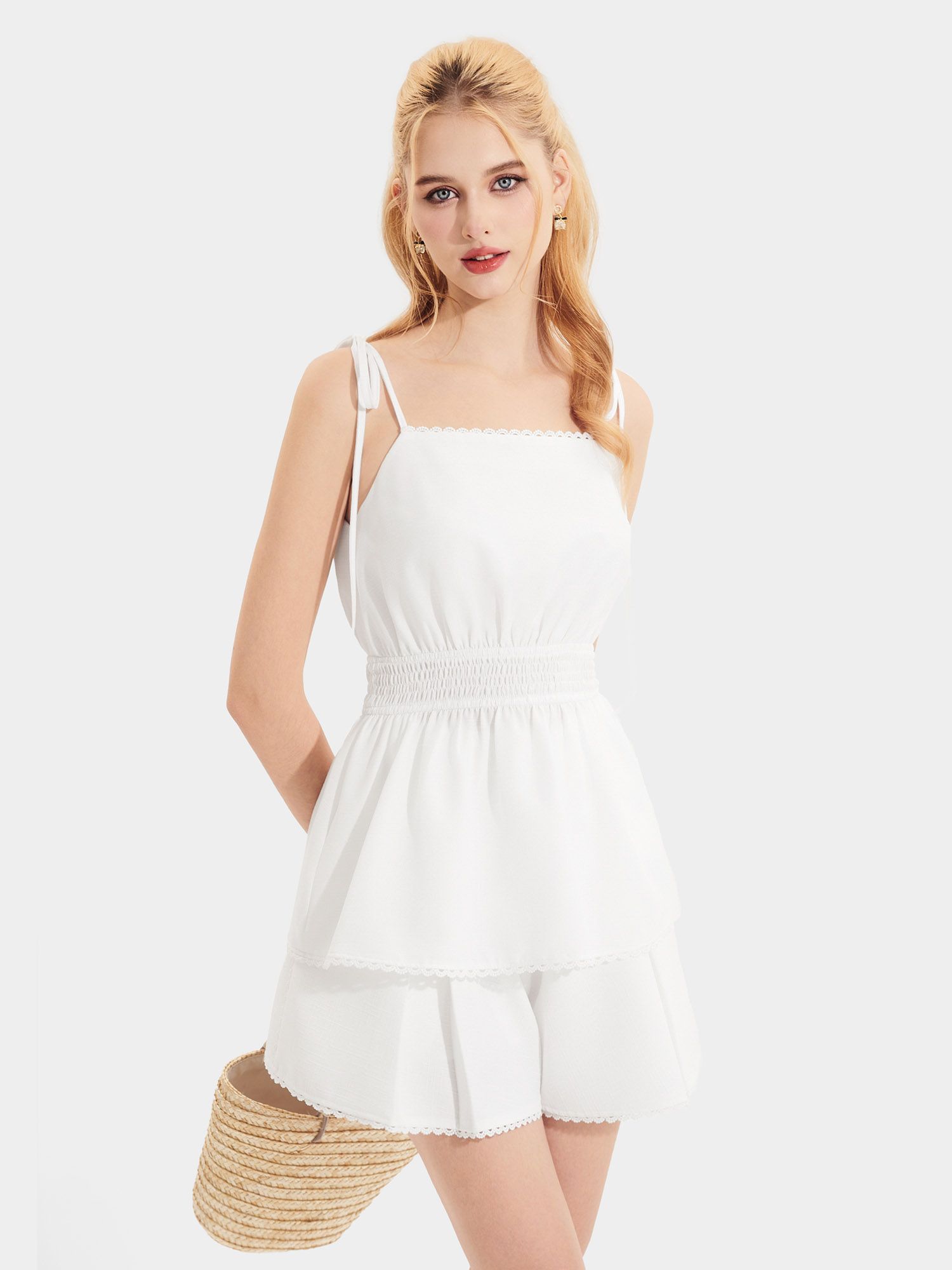  Quần short xếp li 2 túi viền ren 