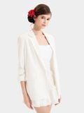  Áo blazer nhún xắn tay cách điệu 