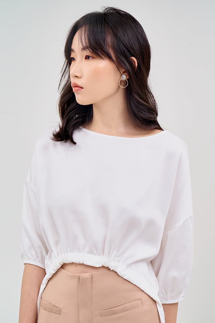 Áo mullet form rộng rút dây lai