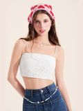  Áo ren 2 dây croptop dây kéo sau 
