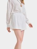  Quần short vải xô lưng thun phối ren 