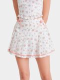  Váy mini kaki hoa xếp li đính nơ hông 