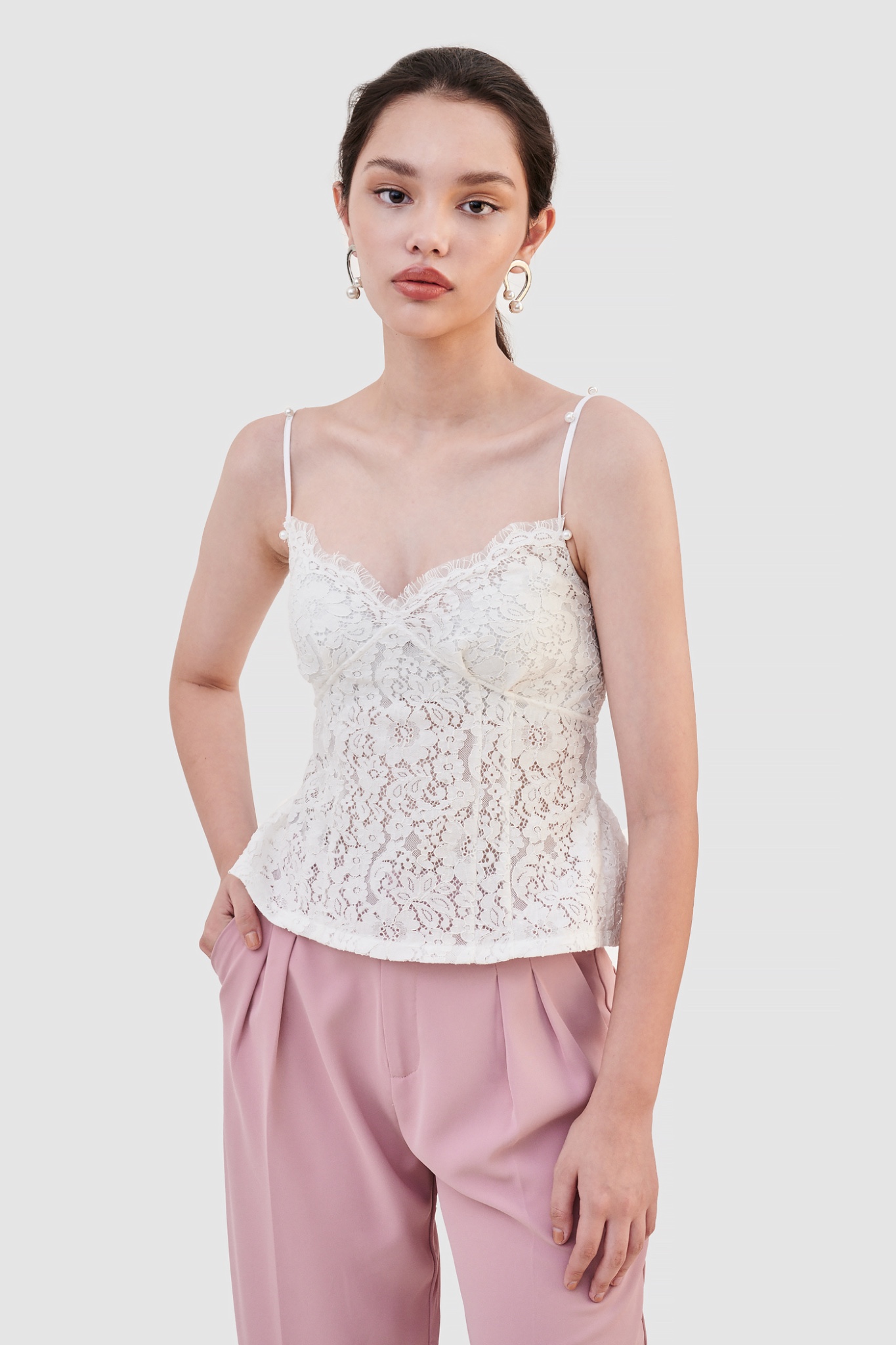 Áo kiểu 2 dây ren smocking lưng