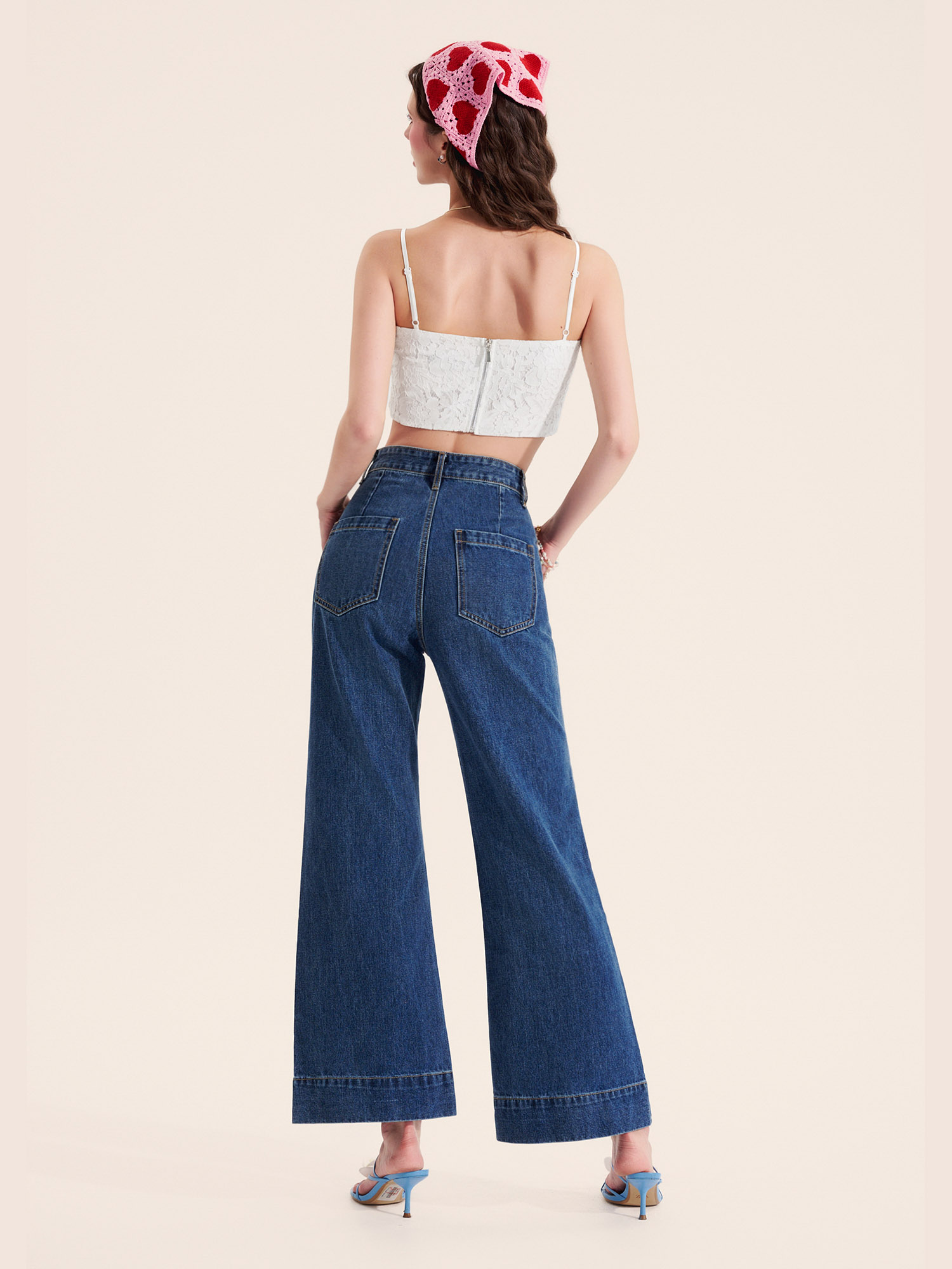 Áo ren 2 dây croptop dây kéo sau