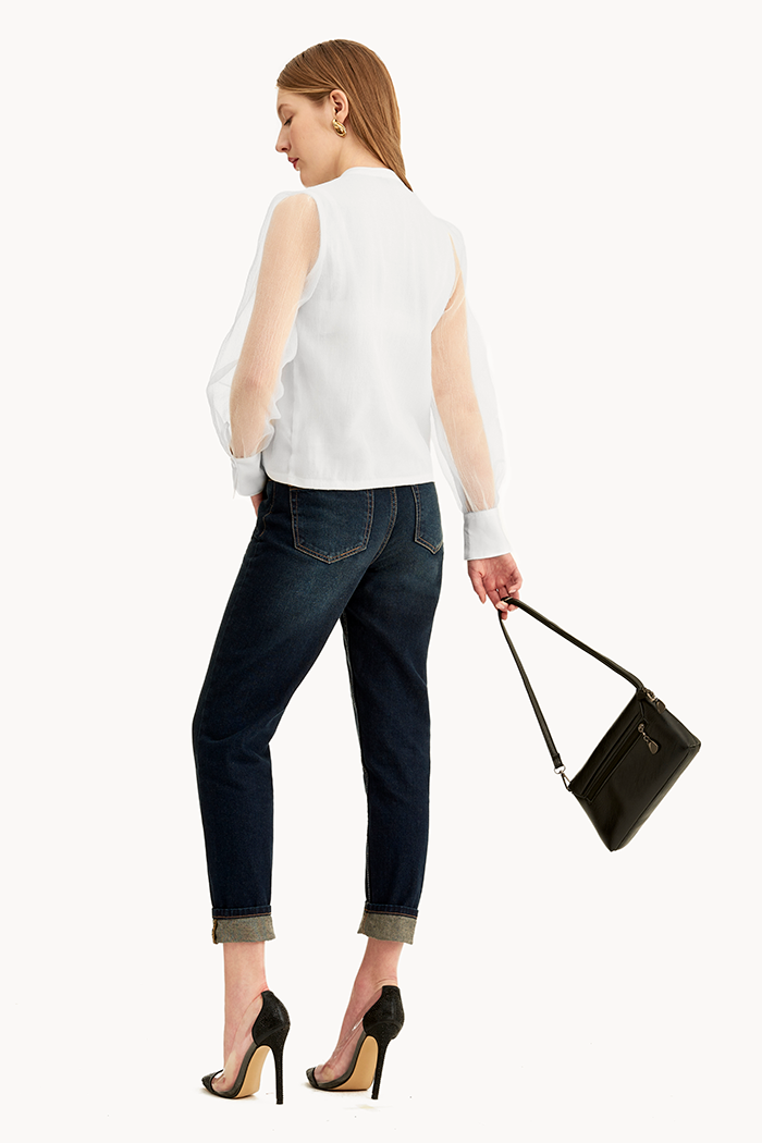 Áo sheer 2 lớp nẹp tay