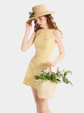  Đầm mini form A sát nách đính nơ thân trước 
