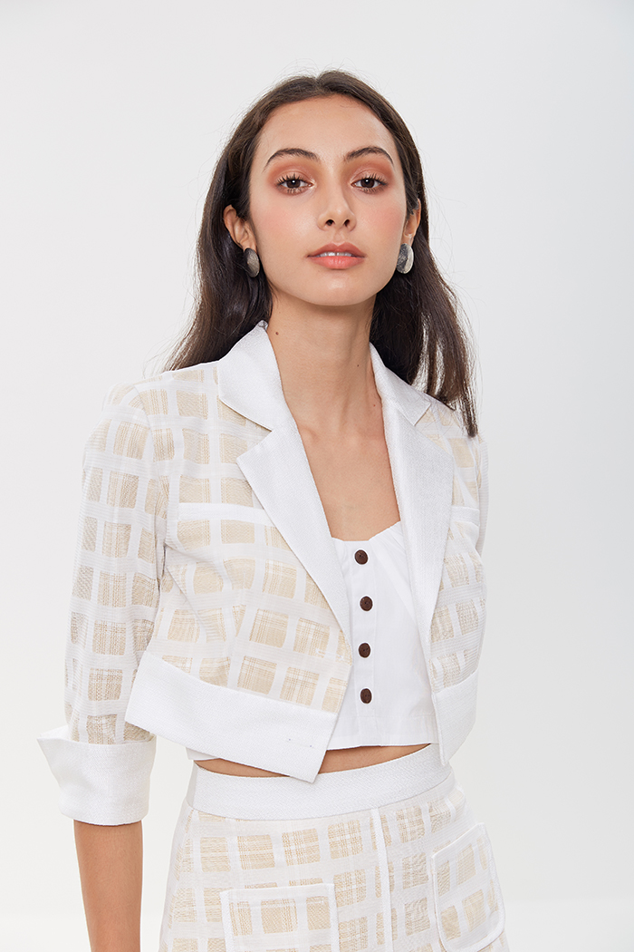 Áo vest croptop caro 2 lớp