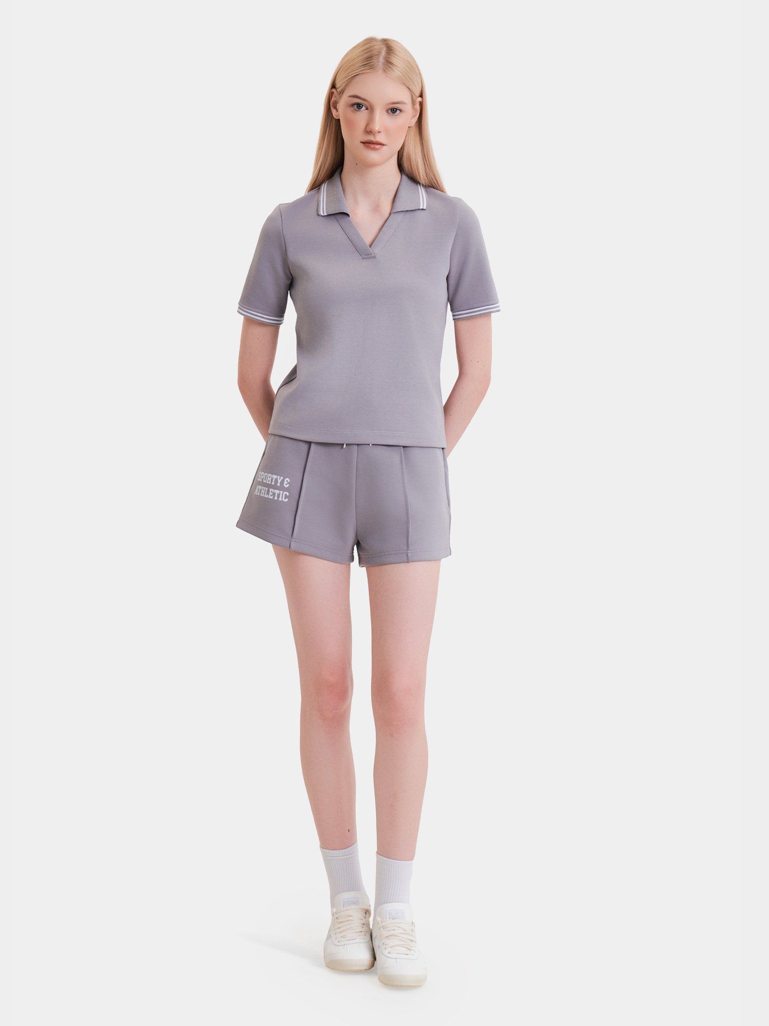  Áo thun cổ polo phối viền 