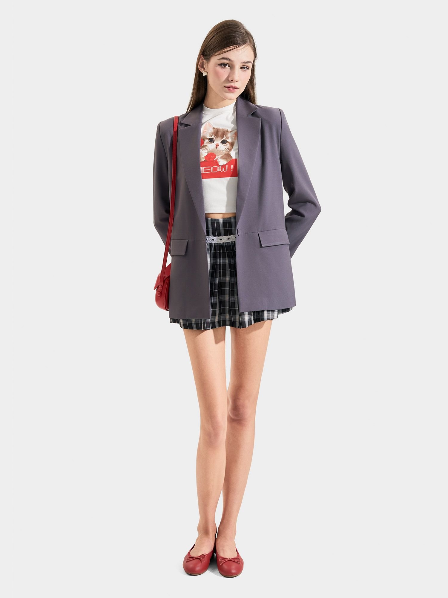  Áo blazer form cơ bản tay dài 2 túi 