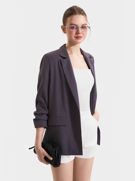  Áo blazer nhún xắn tay cách điệu 