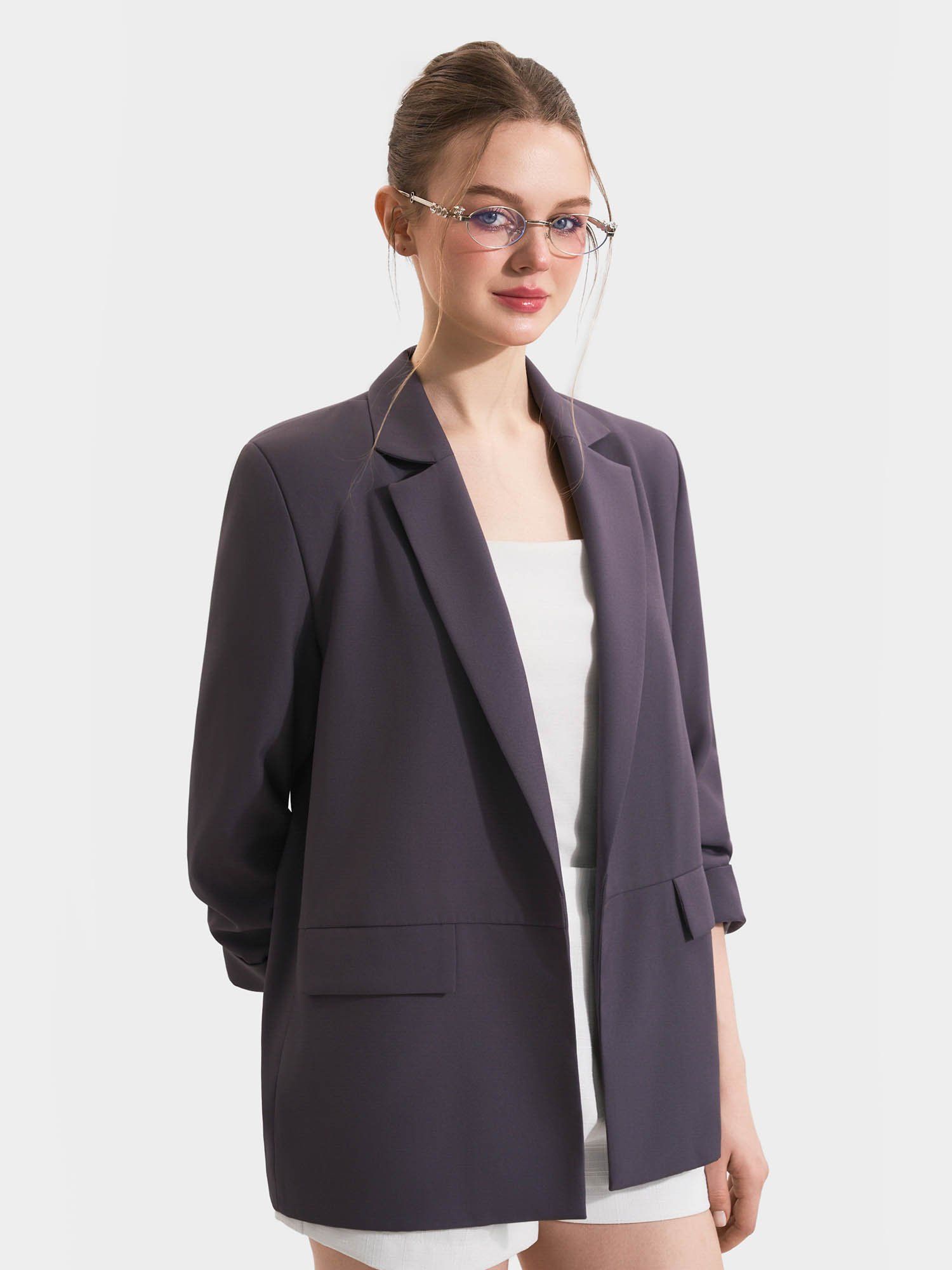  Áo blazer nhún xắn tay cách điệu 