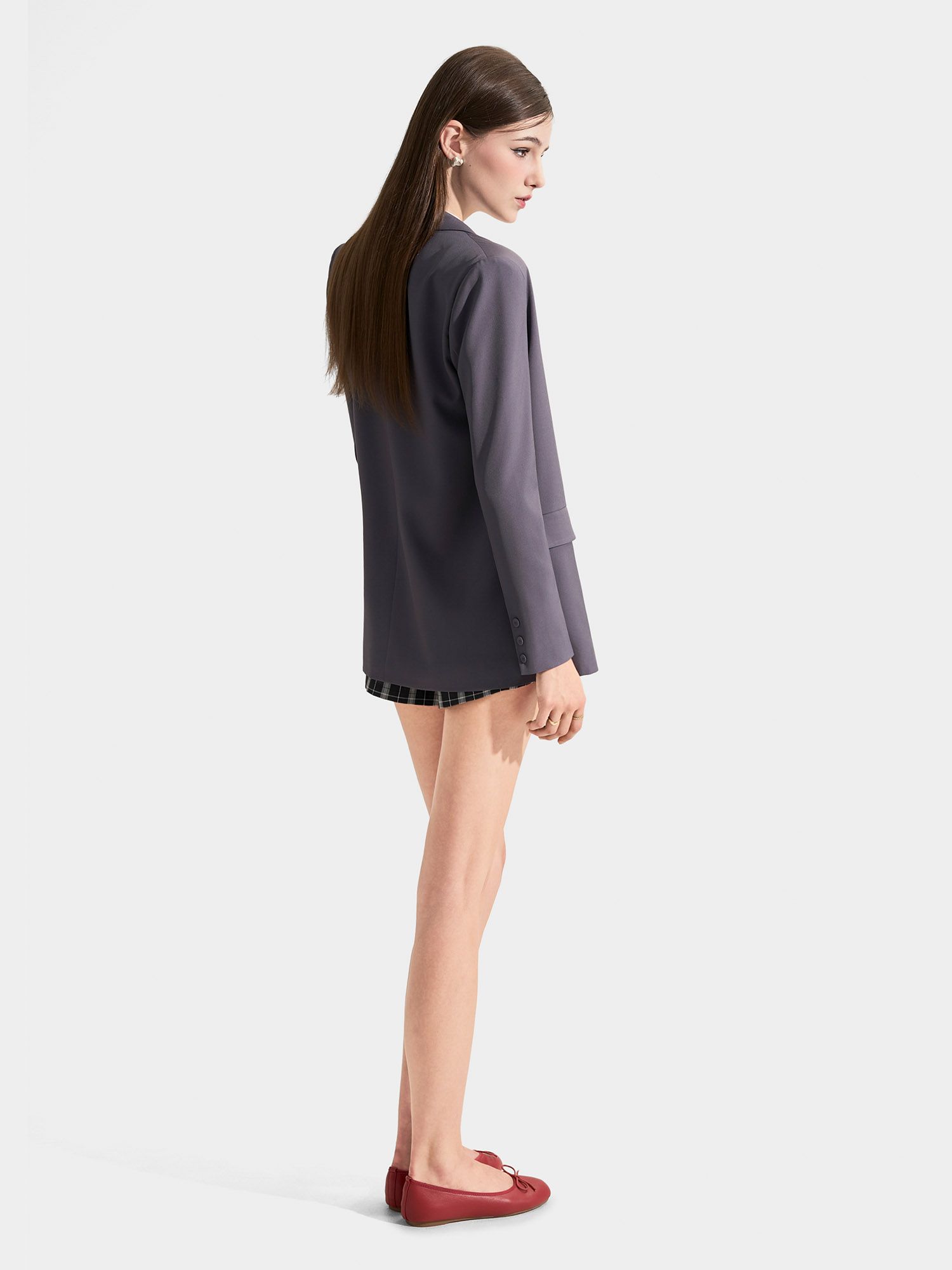  Áo blazer form cơ bản tay dài 2 túi 