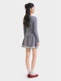  Váy thun mini form A phối viền 