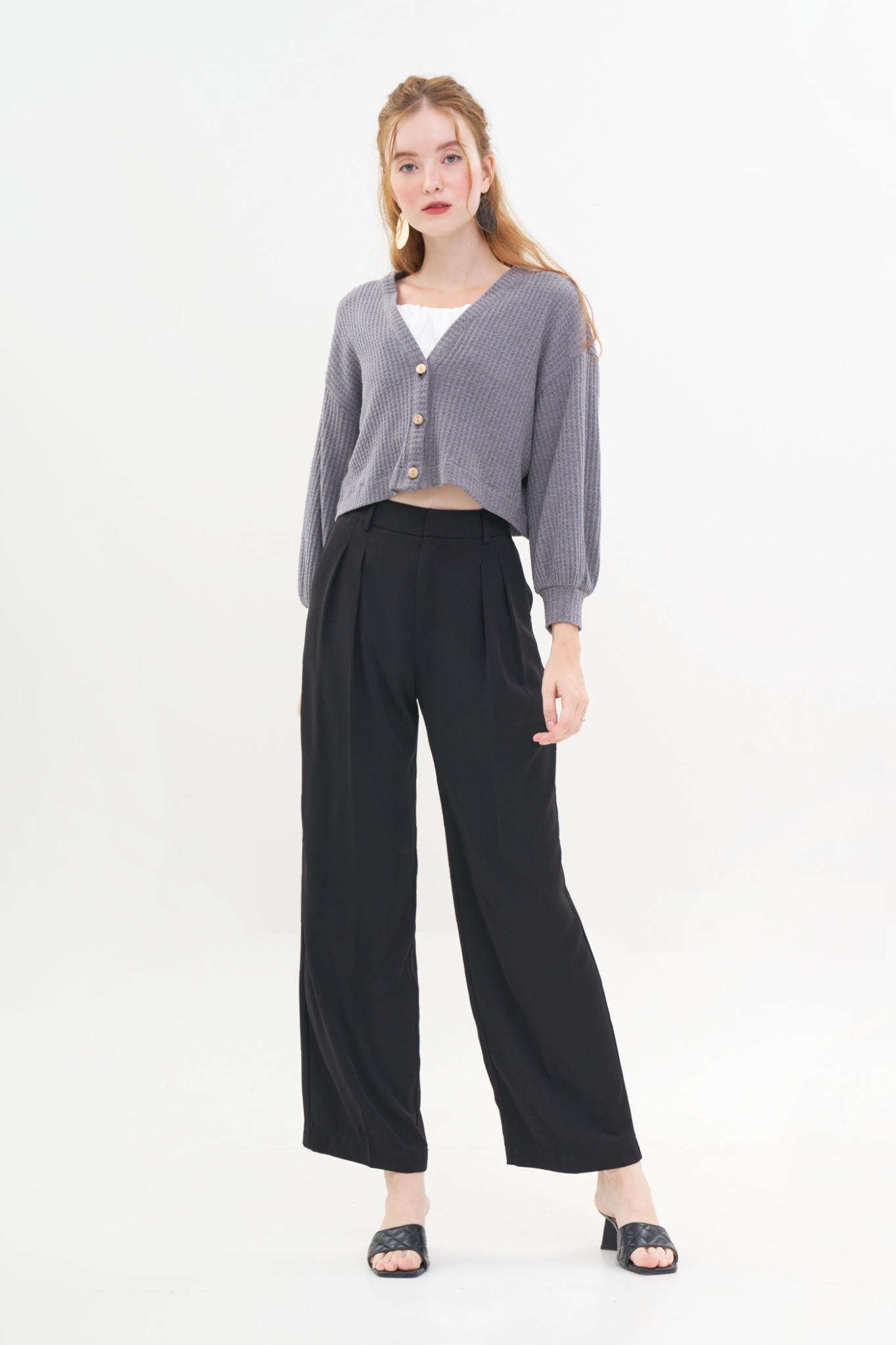 Áo cardigan crop form relax
