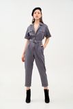  Jumpsuit utility dài lai lật nẹp nút 