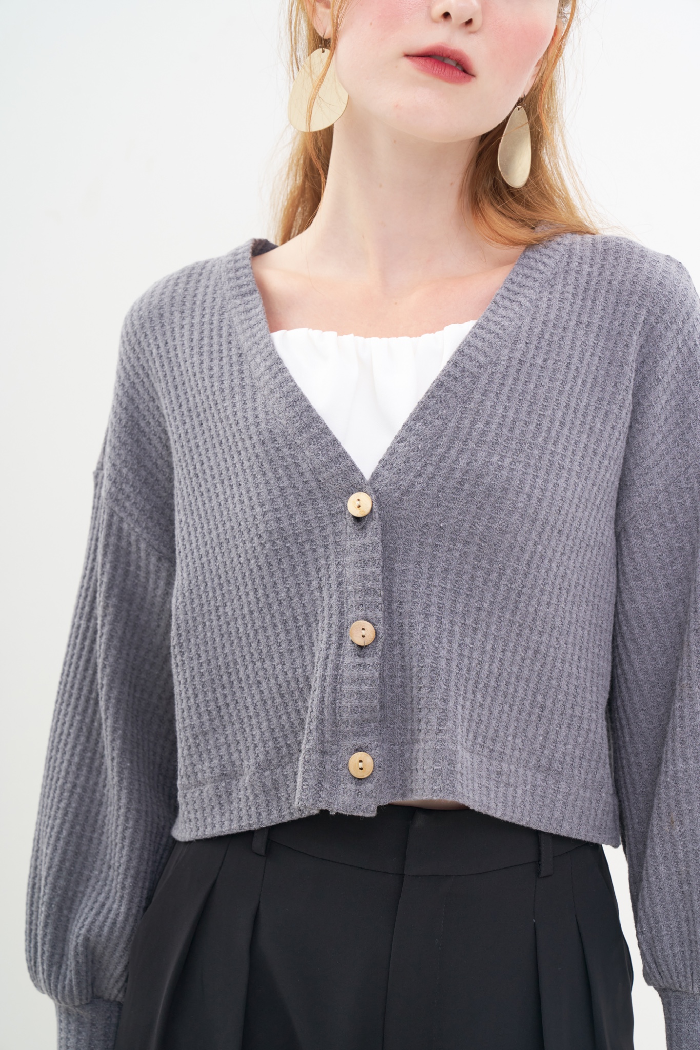 Áo cardigan crop form relax