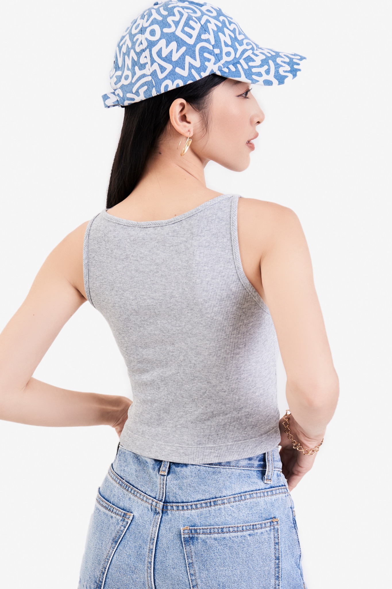 Áo thun crop 3 lỗ cổ thuyền