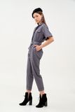  Jumpsuit utility dài lai lật nẹp nút 