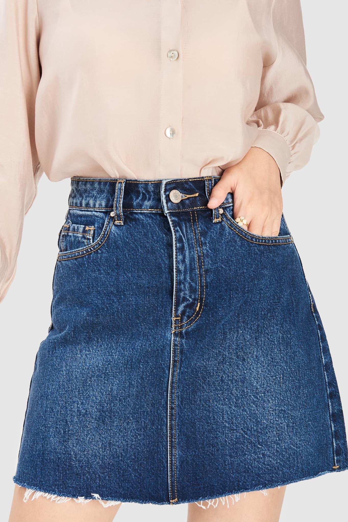 Váy jeans mini basic