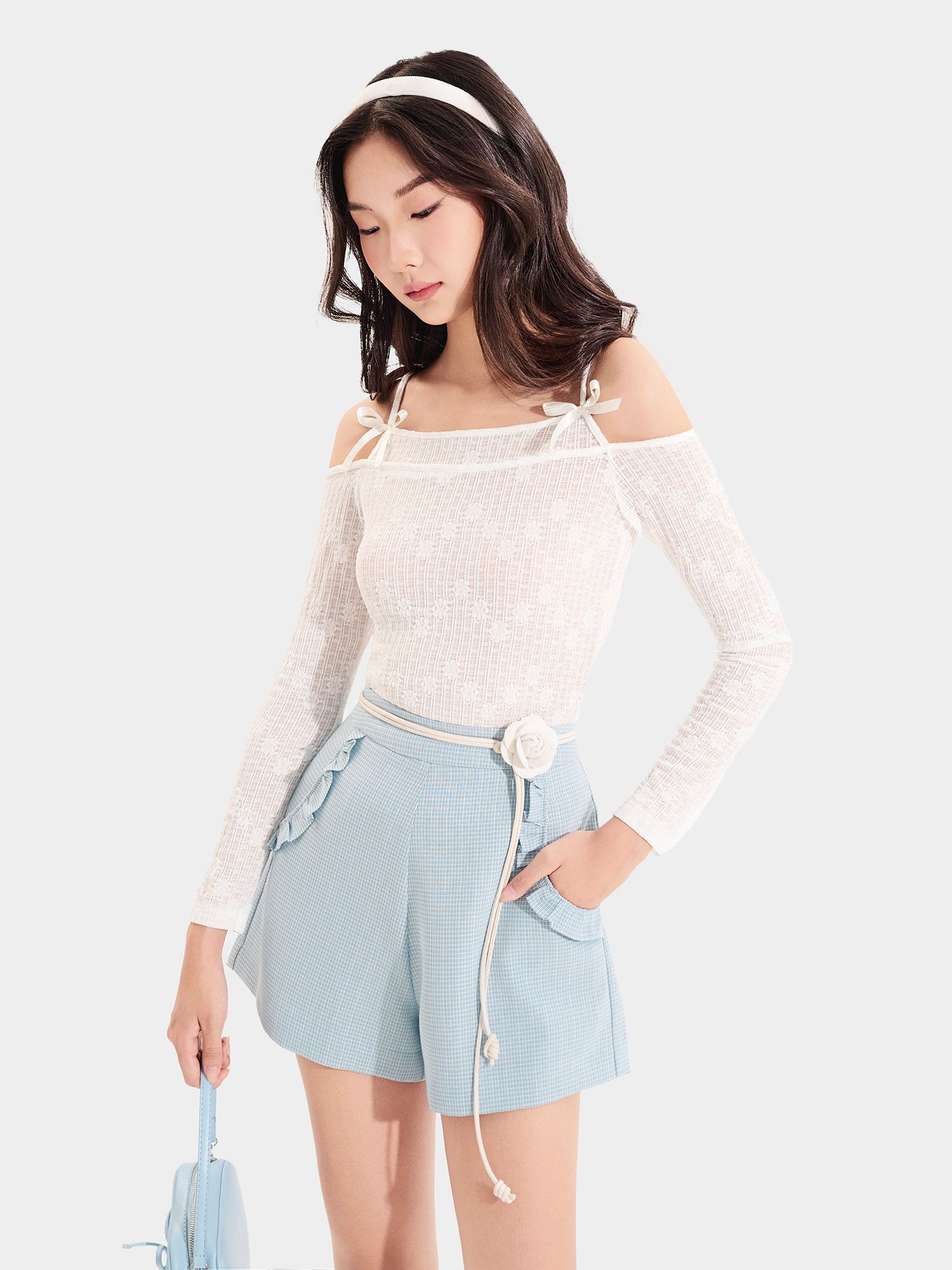  Quần short vải bố 2 túi phối viền bèo 