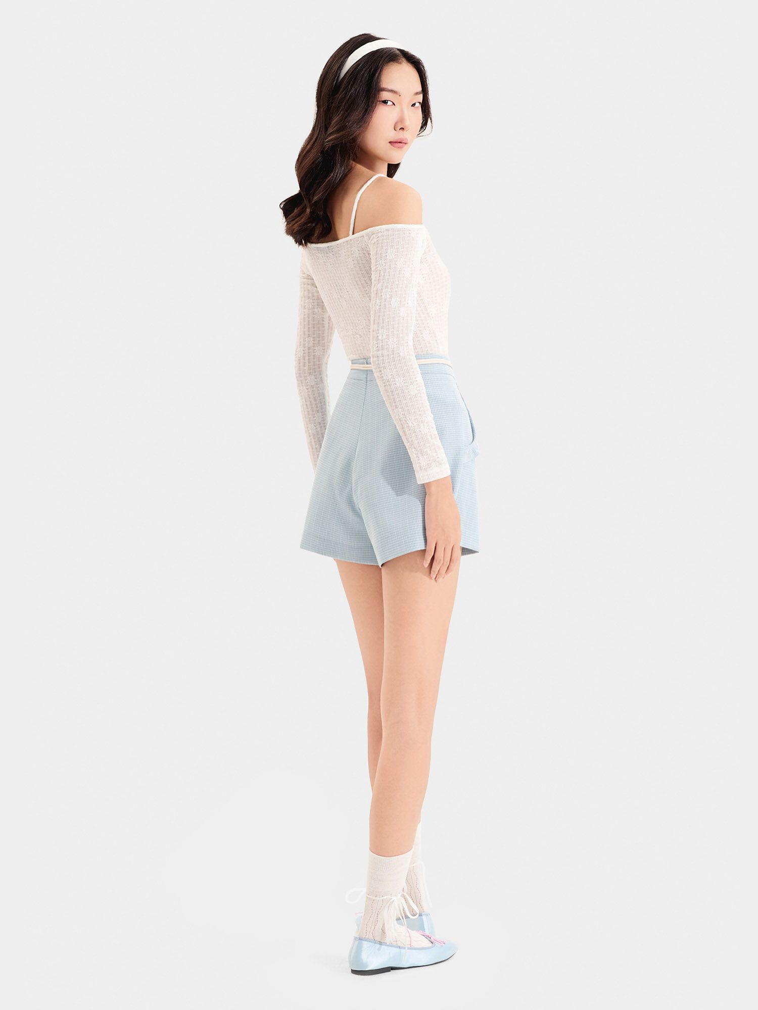  Quần short vải bố 2 túi phối viền bèo 