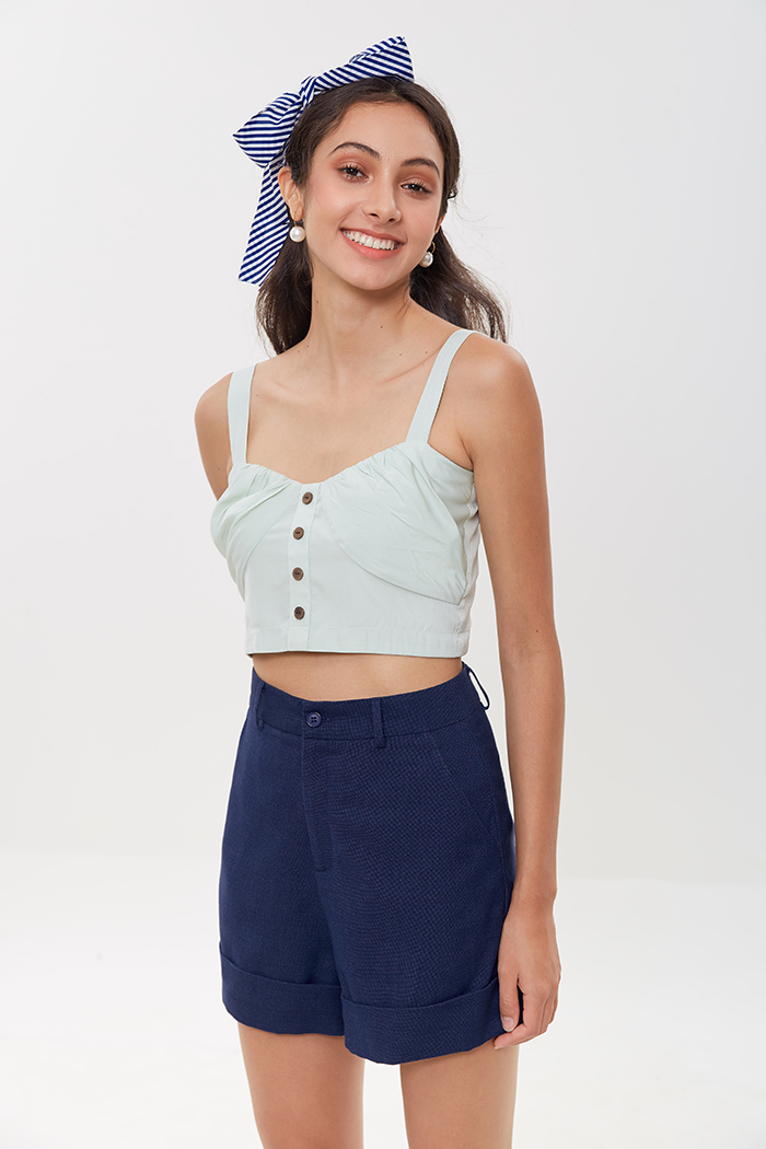 Quần short bố lai lật