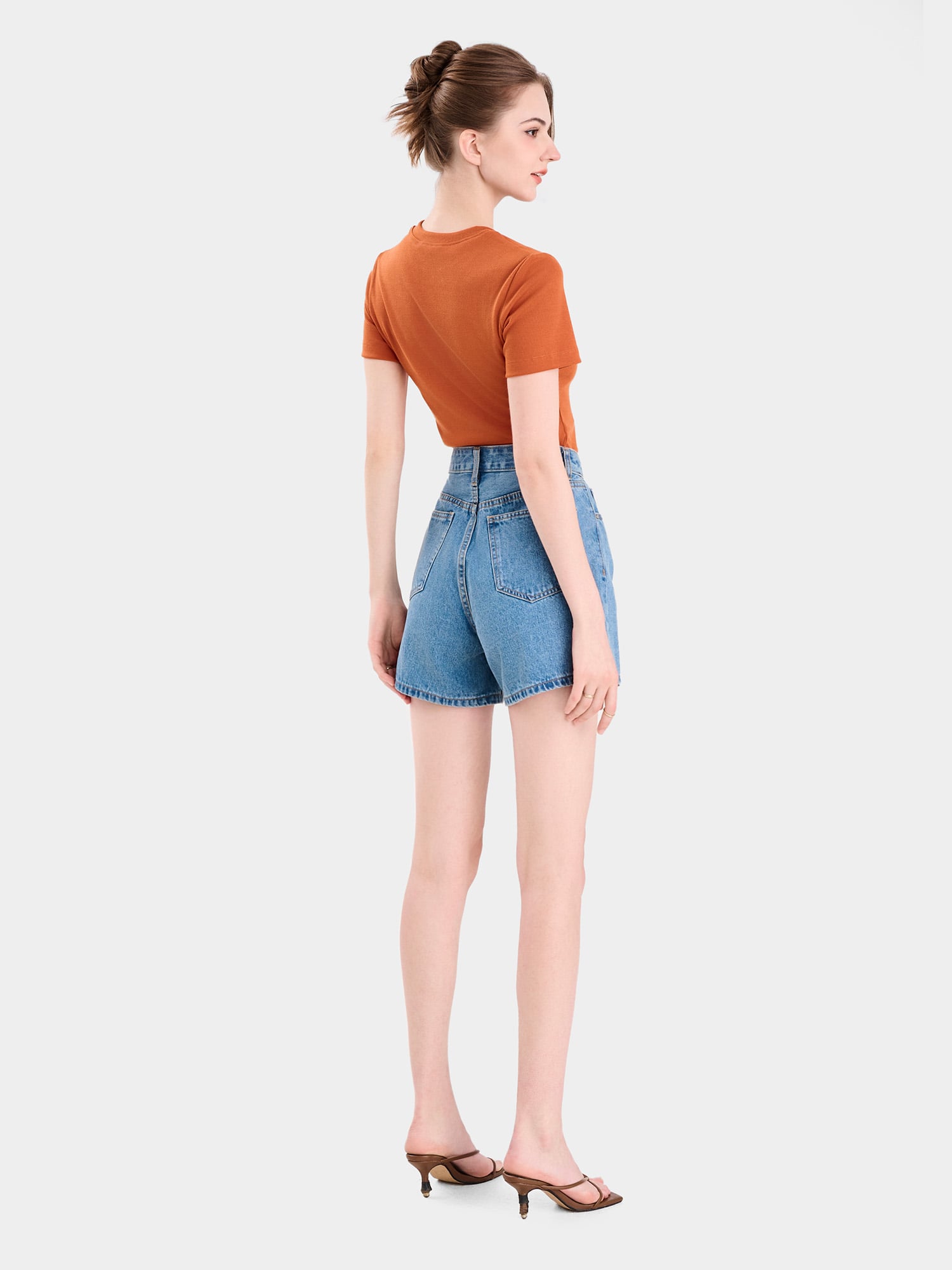 Quần short jean form basic 2 túi
