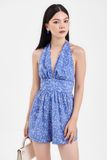  Jumpsuit hoạ tiết hoa cổ V 