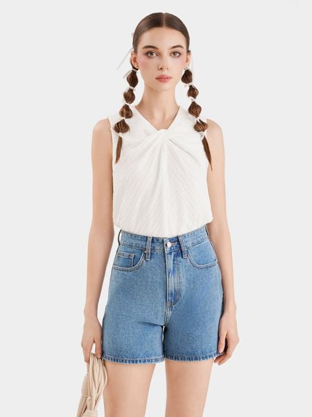  Quần short jean form basic 2 túi 