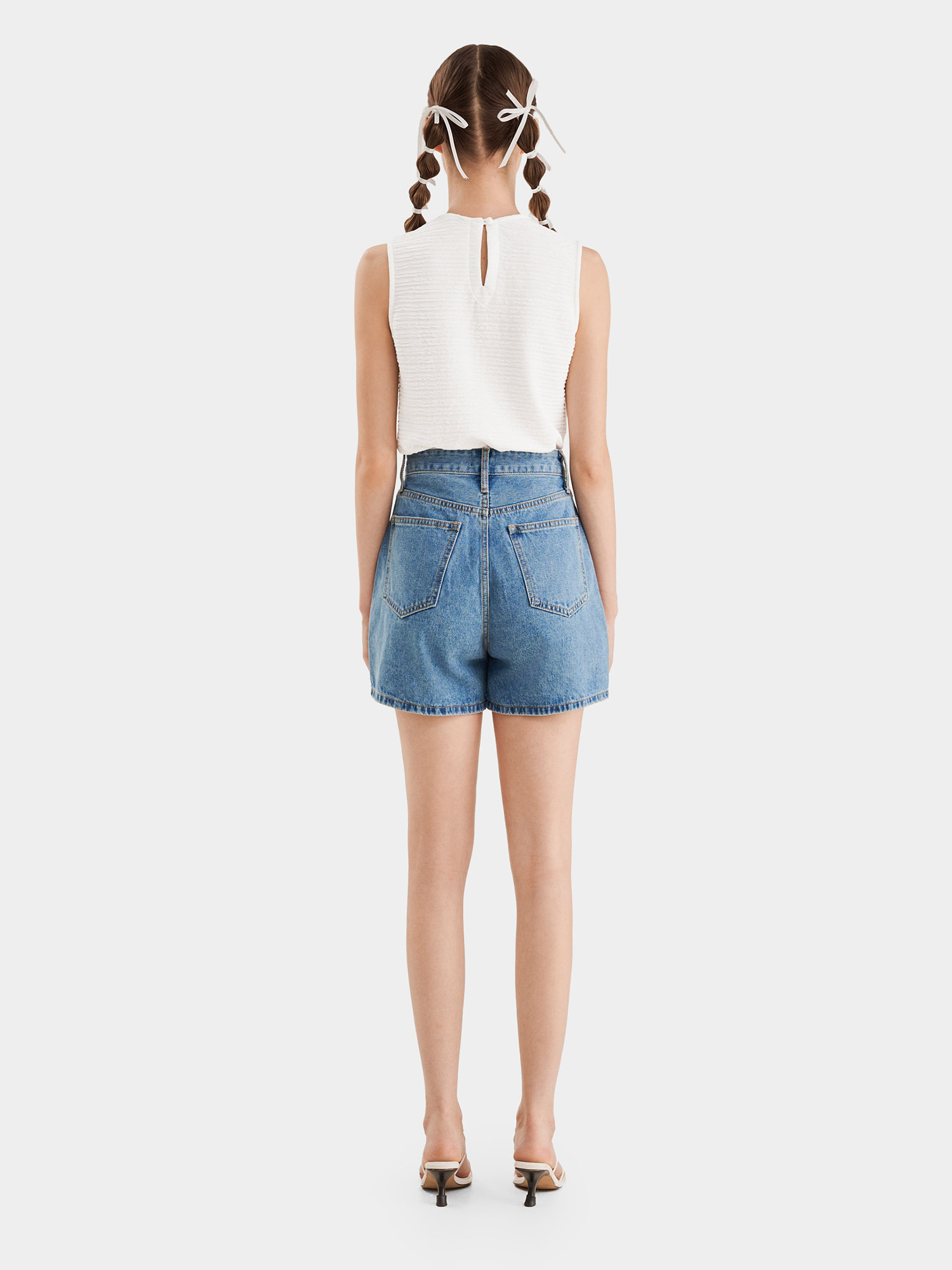 Quần short jean form basic 2 túi