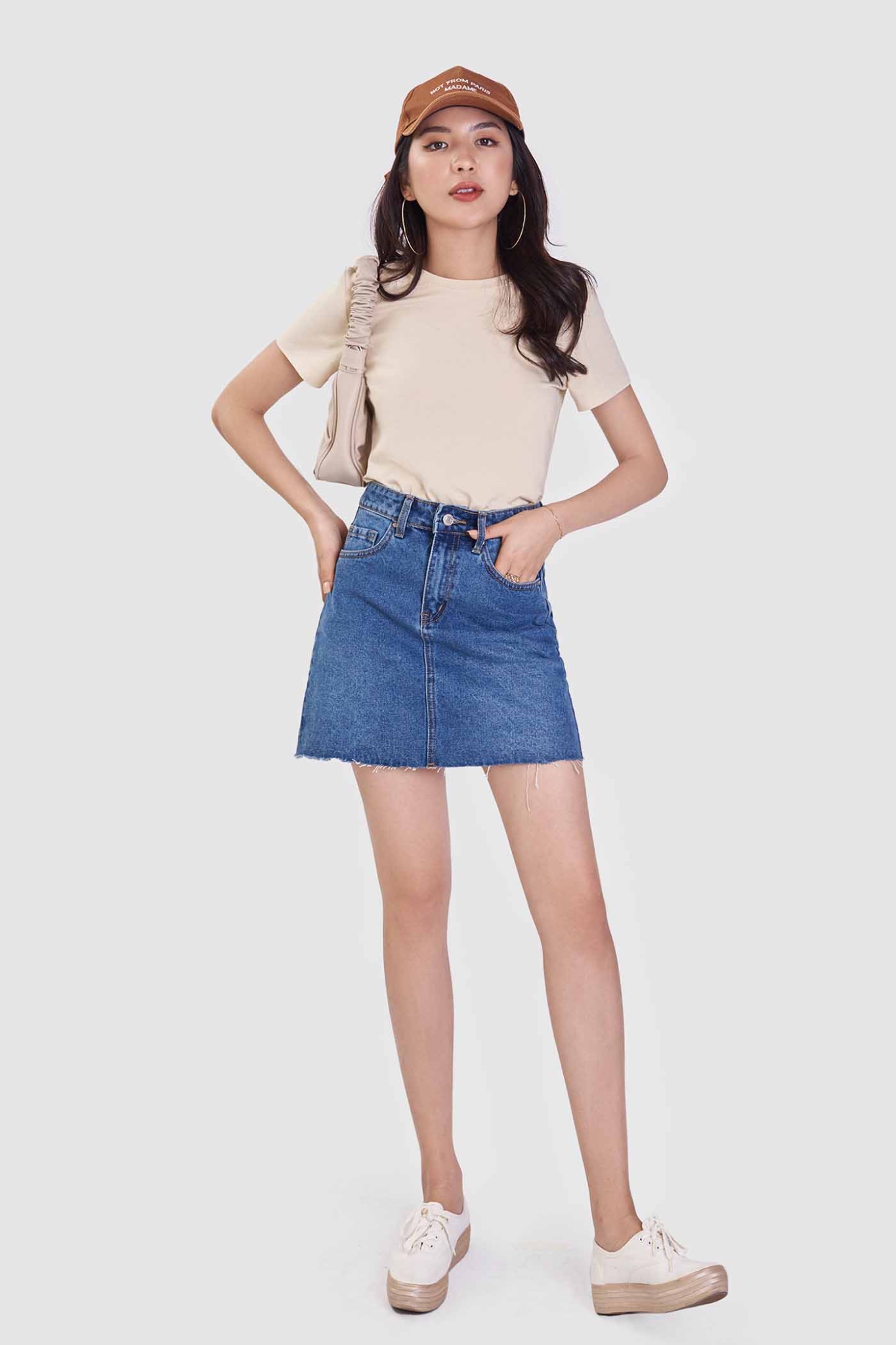 Váy jeans mini form A