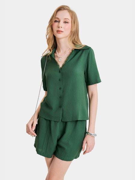  Quần short lưng thun 2 túi dằn li trước 