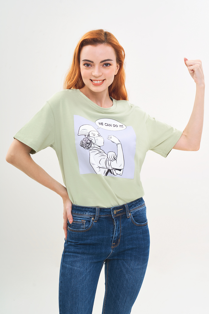 Áo thun relax graphic we can do it