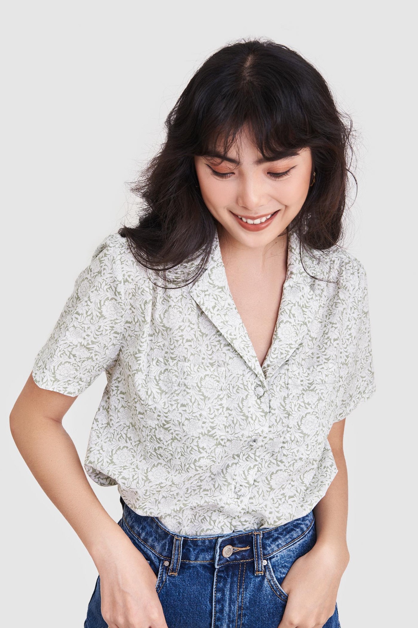 Áo sơ mi cổ danton 2 túi