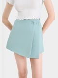  Váy skort đắp chéo xếp li đính nút 