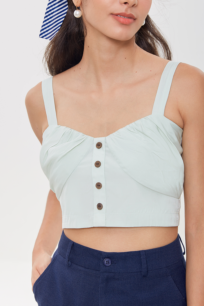 Áo croptop 2 bảng dây kéo sắt