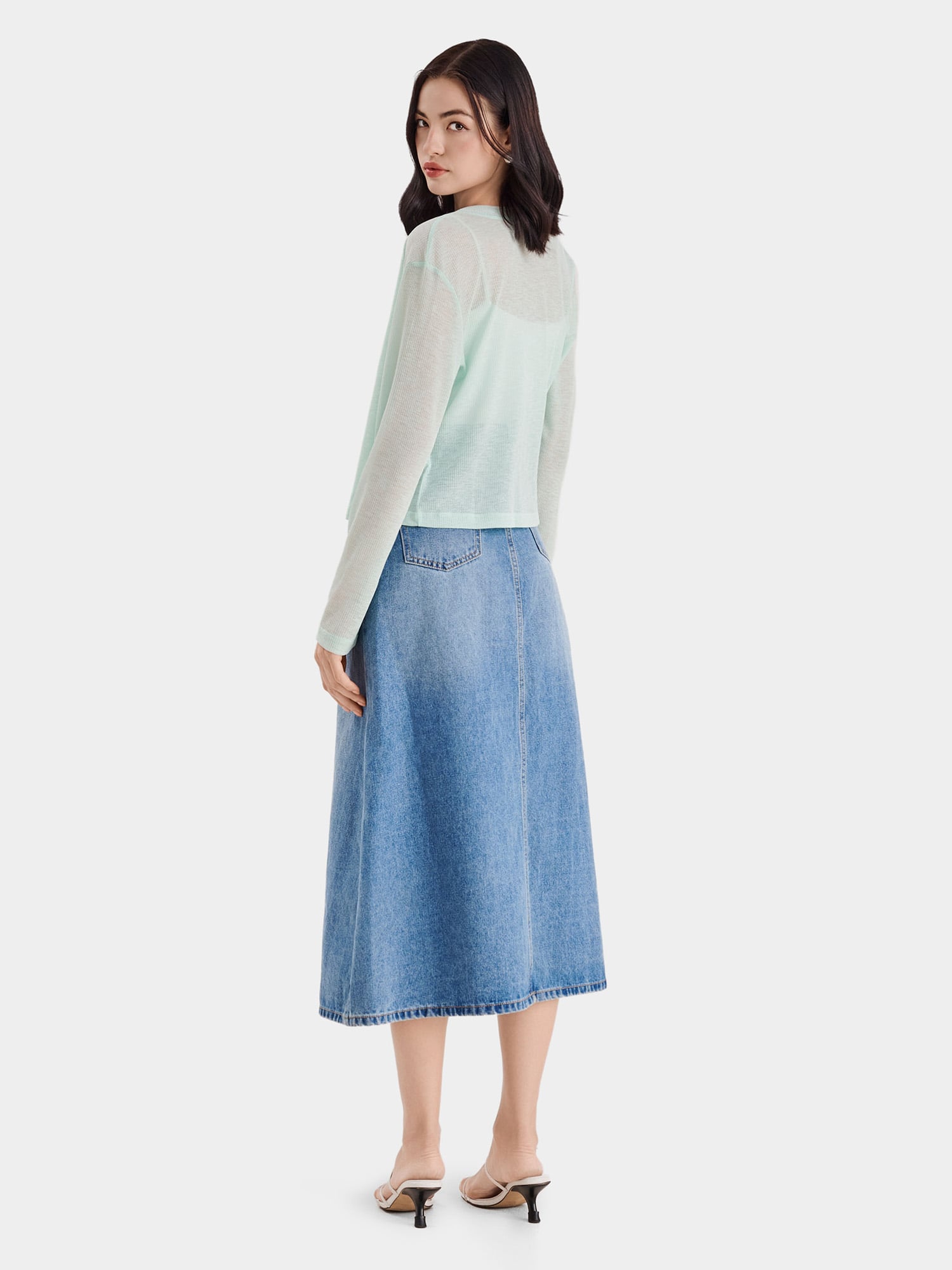 Áo cardigan cổ V tay dài