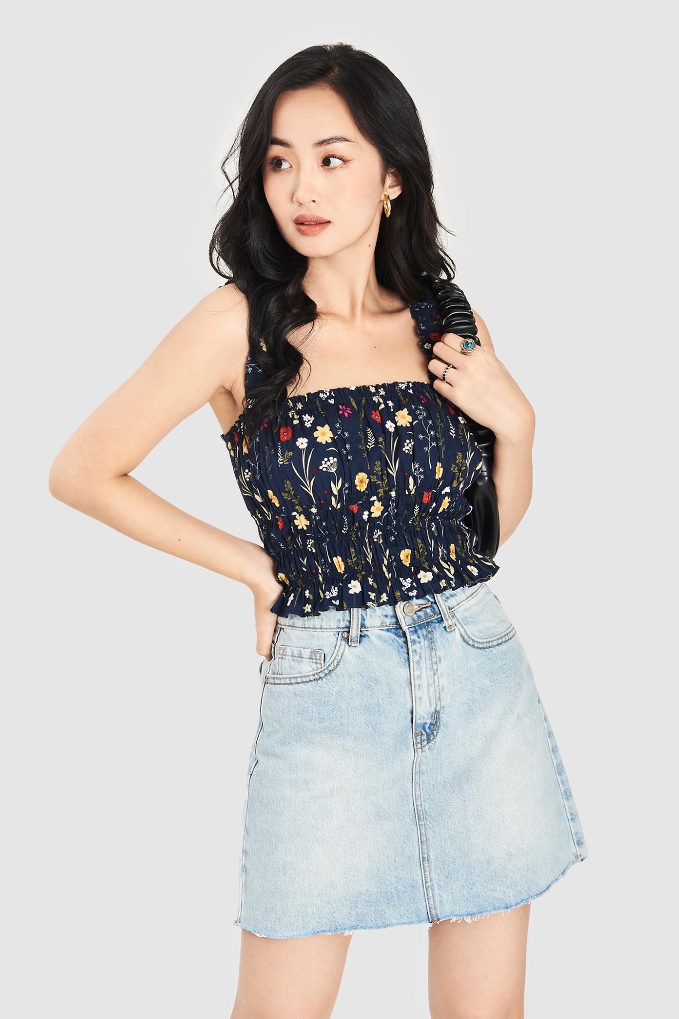 Váy jeans mini basic