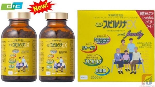 Tảo vàng Spirulina cao cấp EX 2000 viên DIC Nhật Bản