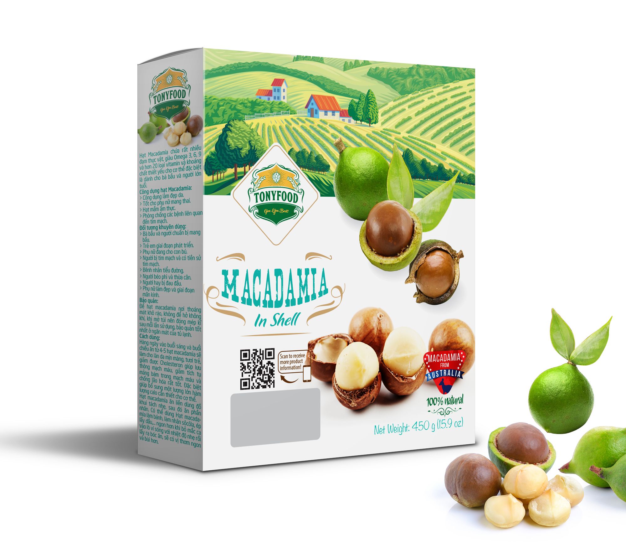 macadamia nguyen vo 450g macadamia in shell 450g