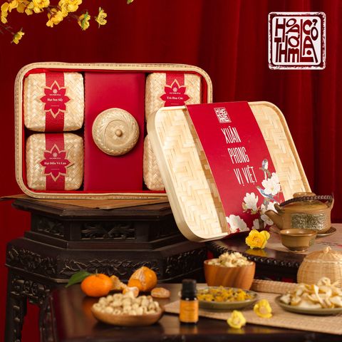 Quà Tết 2026 - Xuân Phong Vị Việt - Hộp quà Tết Mây Tre Đan
