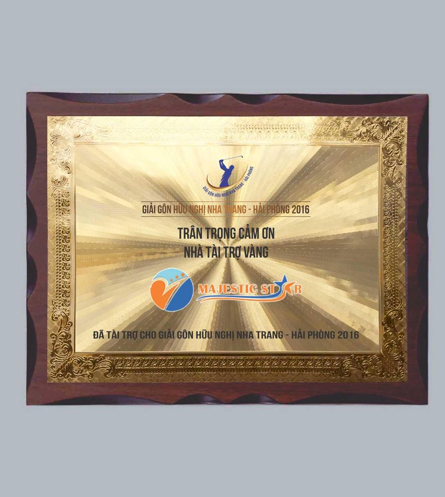Kỷ niệm chương mặt kẽm đế gỗ