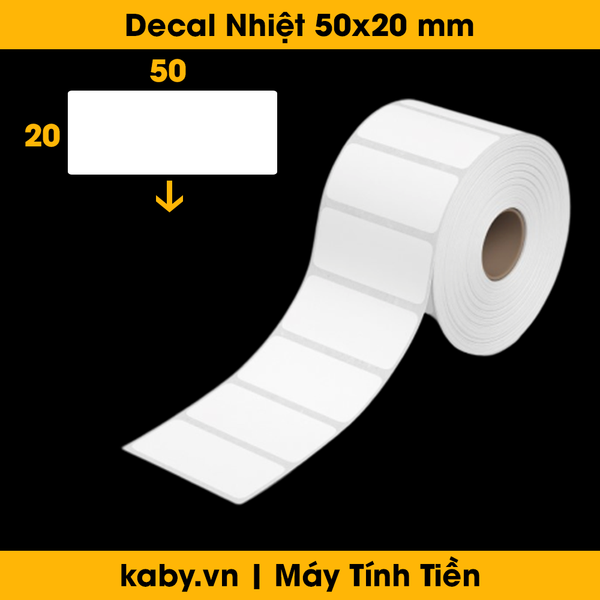 Giấy Decal Nhiệt 50x20 mm (Cuộn 25 Mét)